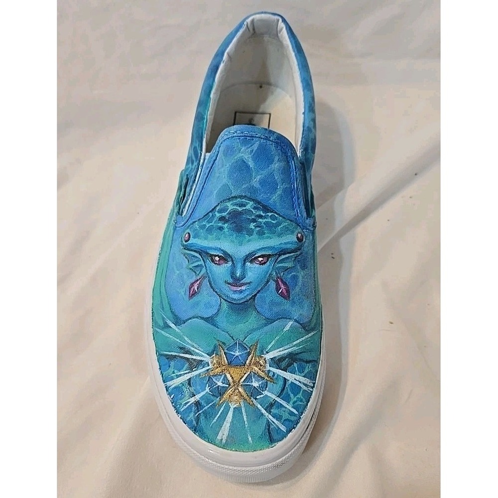 Vans Custom Painted The Legend Of Zelda Characters Zora And Fi Shoes Unisex - Picture 6 of 16